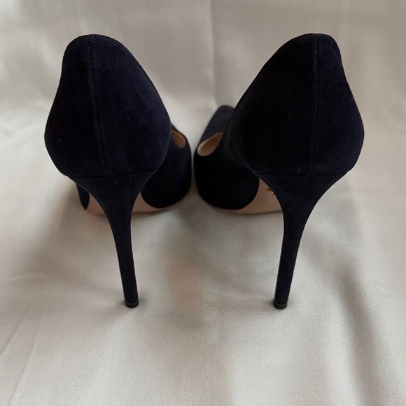 Prada Women's Dark Blue Suede Heels - Picture 9 of 16